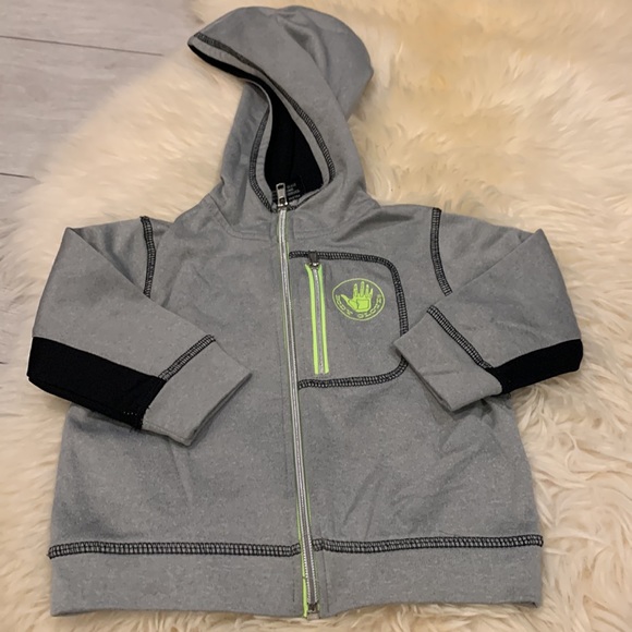 Body Glove 2 Piece Matching Zipper Hoodie and Sweatpants Set in Gray/Black 18M - Picture 2 of 7